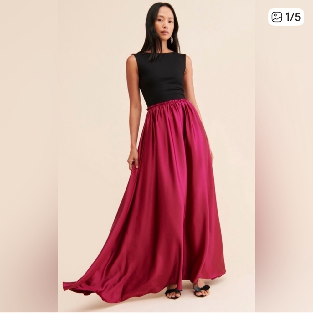Anthropologie Ripley Rader Ashley Pink Pleated A-Line Maxi Dress size 3 = medium